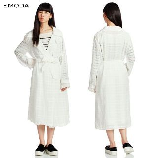 エモダ(EMODA)のラム様専用【EMODA】シフォンマキシコート(ホワイト)(トレンチコート)