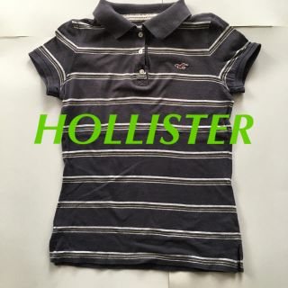 ホリスター(Hollister)のHOLLISTER ポロシャツ グレー ストライプ NY購入 M(ポロシャツ)