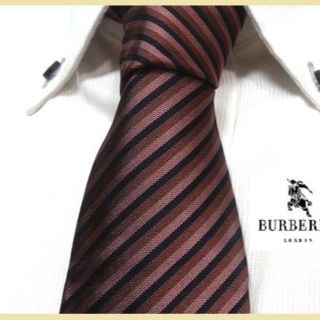 バーバリー(BURBERRY)の期間限定出品★バーバリーロンドン★美品★光沢ストライプネクタイ★希少(ネクタイ)