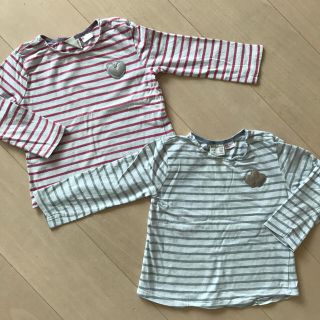 ザラキッズ(ZARA KIDS)のZARA girl  98センチ  ボーダーカットソー二枚セット(Tシャツ/カットソー)