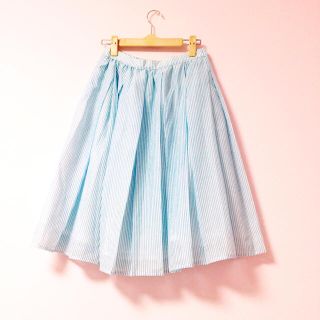 ダブルクローゼット(w closet)のw closet*未使用*ストライププリーツスカート*送料込(ひざ丈スカート)