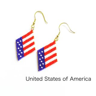 USA flag ＊ 国旗ピアス ( イヤリング 国旗 surf )(ピアス)