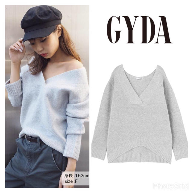 GYDA(ジェイダ)のGYDA♡ソフトVネックニット♡グレー♡ レディースのトップス(ニット/セーター)の商品写真