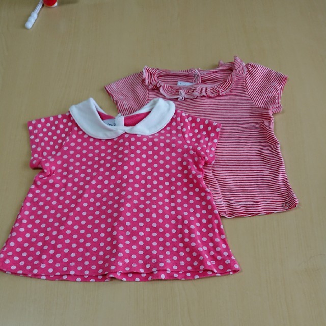 PETIT BATEAU(プチバトー)のプチバトー  カットソー2点セット  12m/74cm キッズ/ベビー/マタニティのベビー服(~85cm)(シャツ/カットソー)の商品写真