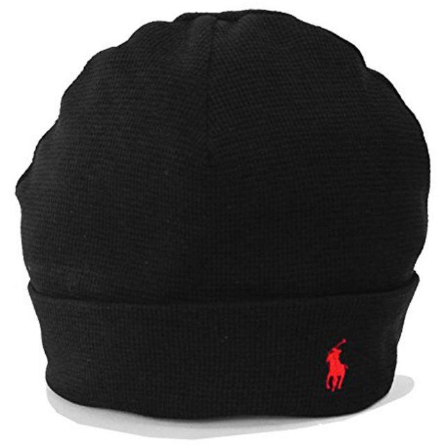 POLO RALPH LAUREN(ポロラルフローレン)の ポロ ラルフローレン ニットキャップ ブラック ニット帽 メンズの帽子(ニット帽/ビーニー)の商品写真
