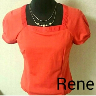 ルネ(René)のRene オレンジ パフスリーブ  プルオーバー カットソー(カットソー(半袖/袖なし))