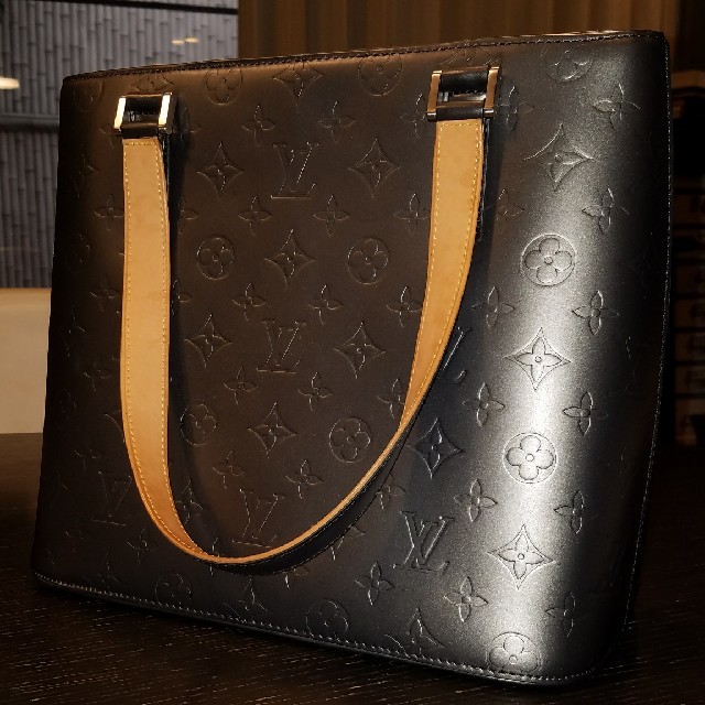 LOUIS VUITTON ルイ ヴィトン  ストックトン ハンドバッグ M55117 モノグラムマット   アンブレ ゴールド系 シルバー金具  ショルダーバッグ トートバッグ ビトン 【本物保証】