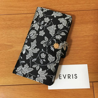 エヴリス(EVRIS)の【新品】EVRIS ミラー・カードホルダー付き FLOWER iPhoneケース(iPhoneケース)