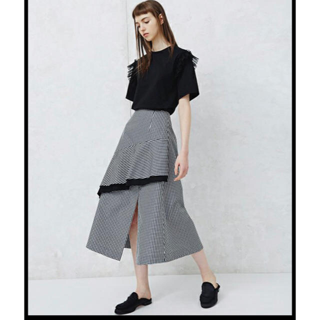 IRENE Woven Check Lace Skirt チェックスカート
