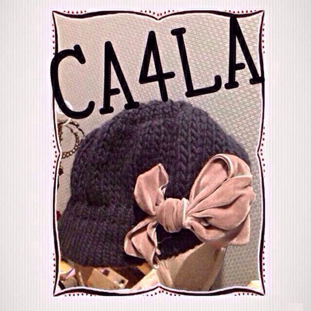 CA4LA(カシラ)のCA4LAリボンニット帽 着画あり！ レディースの帽子(ニット帽/ビーニー)の商品写真