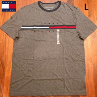 トミーヒルフィガー(TOMMY HILFIGER)のTOMMY　HILFIGER　グレーロゴTシャツ　（L）新品(Tシャツ/カットソー(半袖/袖なし))