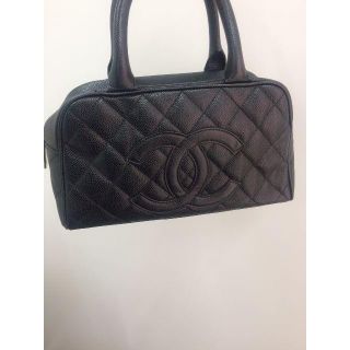 シャネル(CHANEL)のCHANEL シャネル キャビアスキン ミニボストン ボーリング バッグ 美品(ハンドバッグ)