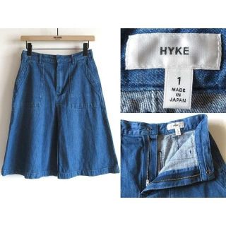 ハイク(HYKE)の名作 完売 HYKE 2014SS デニムベイカースカート 1 インディゴ(ひざ丈スカート)