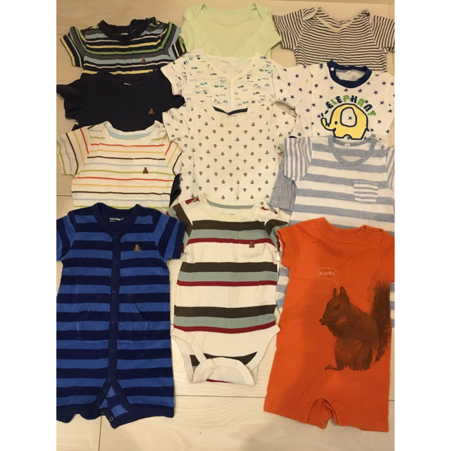 babyGAP(ベビーギャップ)のロンパース等  80サイズ  12点セット まとめ売り キッズ/ベビー/マタニティのベビー服(~85cm)(ロンパース)の商品写真