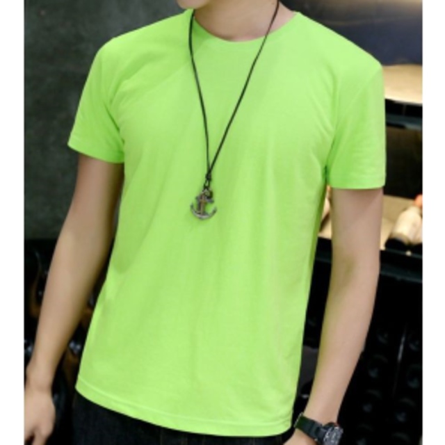 綿１００％Tシャツ　（グリーン）　ＸＬ メンズのトップス(Tシャツ/カットソー(半袖/袖なし))の商品写真