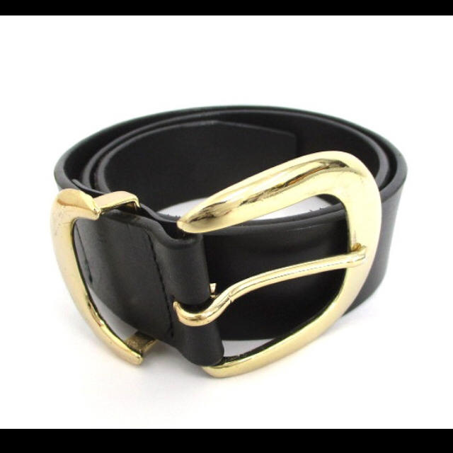 INED(イネド)のパープルさま専用 INED イネド レザー ベルト ゴールド 黒 レディースのファッション小物(ベルト)の商品写真