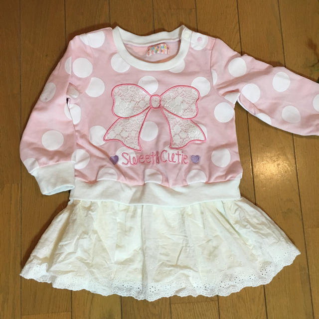 コットンレース ワンピース キッズ/ベビー/マタニティのキッズ服女の子用(90cm~)(ワンピース)の商品写真