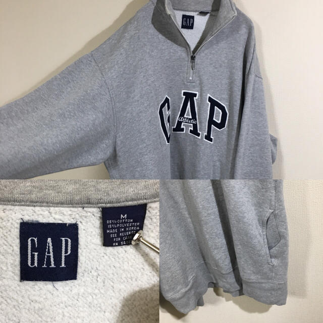 vintage 90's old gap ハーフジップ スウェット グレー XS