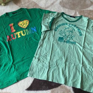 ジーユー(GU)の未使用品★グリーン半袖Tシャツ2点セット(その他)