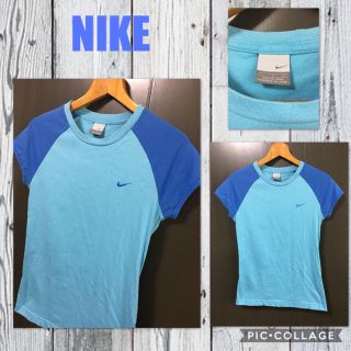 ナイキ(NIKE)のNIKE 半袖Tシャツ バイカラー キャップスリーブ レディースL  S～L美品(Tシャツ(半袖/袖なし))