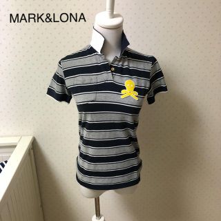 マークアンドロナ(MARK&LONA)のMARK&LONAマークアンドロナ/バックロゴボーダーポロシャツSレディース(ウエア)