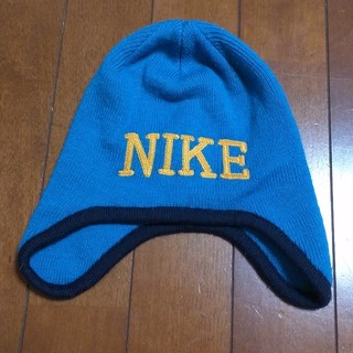 ナイキ(NIKE)のNIKE☆ニット棒☆耳当て☆ブルー(帽子)