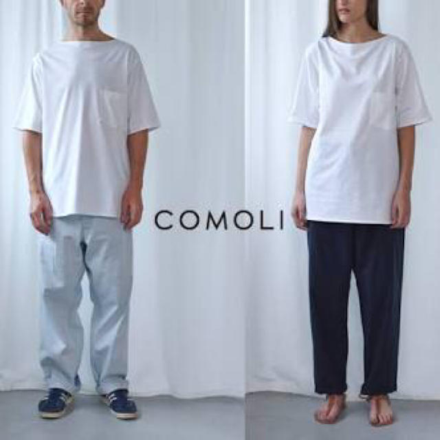 COMOLI(コモリ)のCOMOLI BOAT NECK SHORT SLEEVE ボートネックTシャツ メンズのトップス(Tシャツ/カットソー(半袖/袖なし))の商品写真