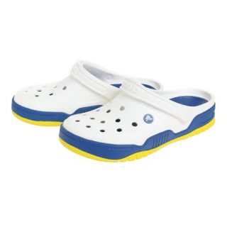 クロックス(crocs)のクロックス 28cm ホワイト ブルー イエロー フロント コート クロッグ(サンダル)