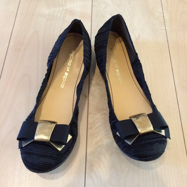 リボンパンプス♡ペタンコ靴 レディースの靴/シューズ(ハイヒール/パンプス)の商品写真