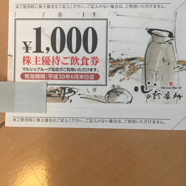 マルシェ株主優待券 1000円×15枚
