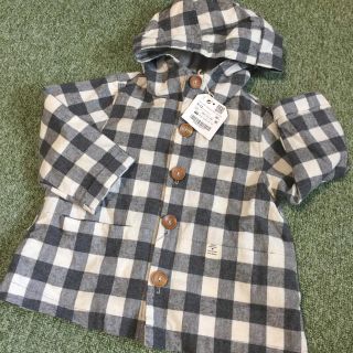 ザラキッズ(ZARA KIDS)の新品タグ付き ZARA BABY ギンガムチェック スプリングコート 80(ジャケット/コート)