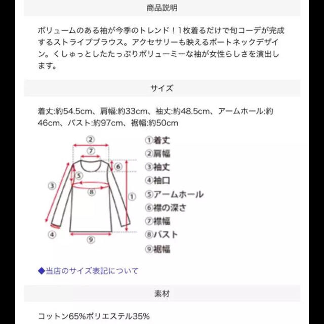 titivate(ティティベイト)の ティティベイト、titivate、ストライプボリュームスリーブブラウス レディースのトップス(シャツ/ブラウス(長袖/七分))の商品写真