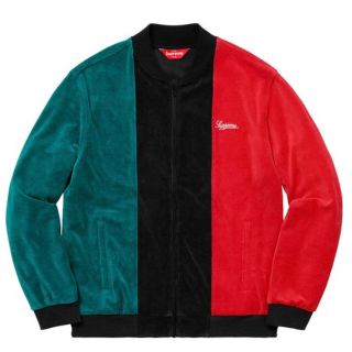 シュプリーム(Supreme)の値下げ L supreme  velour zip up jacket (ノーカラージャケット)