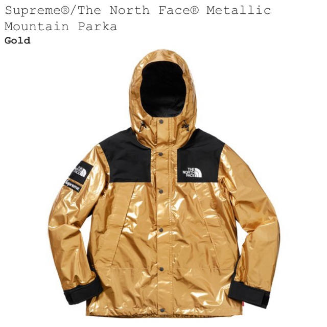 Supreme - supreme North Face metallicparka GOLD M
