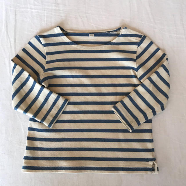 MUJI (無印良品)(ムジルシリョウヒン)の無印 長袖ボーダーTシャツ キッズ/ベビー/マタニティのキッズ服男の子用(90cm~)(Tシャツ/カットソー)の商品写真