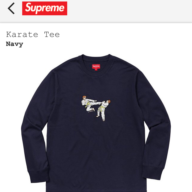 トップスXL 正規品 Supreme Karate Tee ネイビー