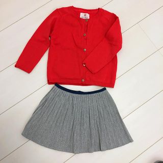 ザラキッズ(ZARA KIDS)のZARA カーディガン プリーツスカート セット(カーディガン)