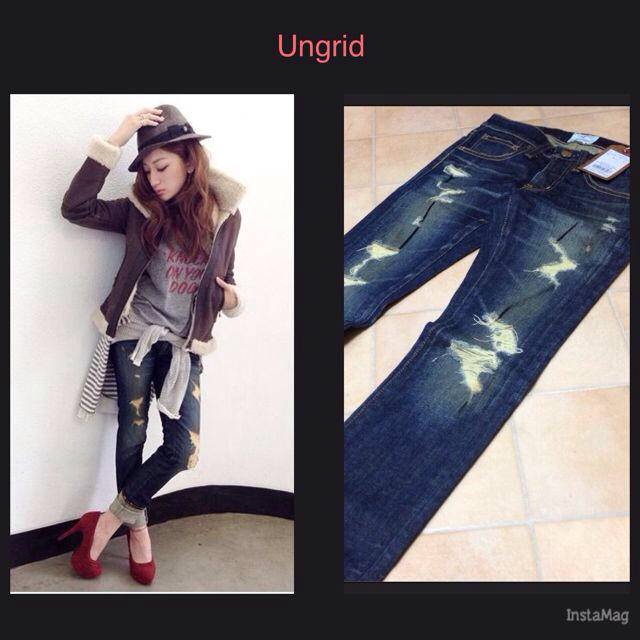 Ungrid(アングリッド)のUngrid ダメージストスリ レディースのパンツ(デニム/ジーンズ)の商品写真