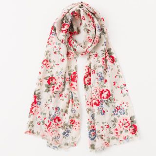 キャスキッドソン(Cath Kidston)の【新品タグ付き】キャスキッドソン 花柄ストール ショール ベージュホワイト(ストール/パシュミナ)