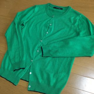 ザラ(ZARA)のLUGNONCURE 春物 グリーンカーディガン 未着用(カーディガン)