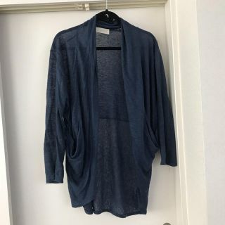 ザラ(ZARA)のZARA ザラ 麻 リネン ロングカーディガン デニムブルー (カーディガン)