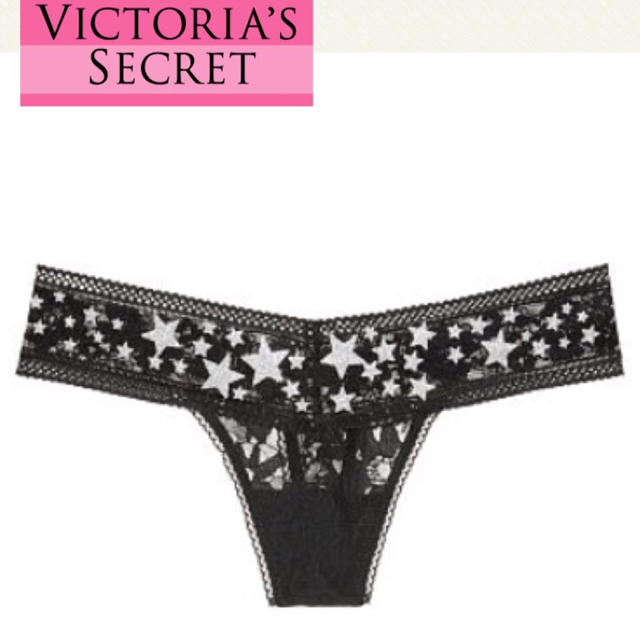 Victoria's Secret(ヴィクトリアズシークレット)のレースＴバック グラフィックブラック レディースの下着/アンダーウェア(ショーツ)の商品写真