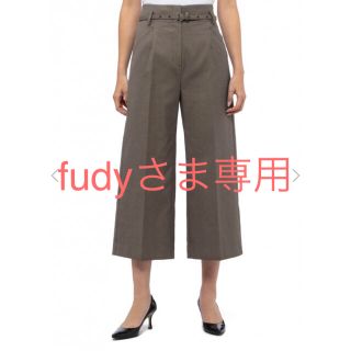 プラステ(PLST)の【美品】PLST リネンブレンドストレッチワイドクロップドパンツ(クロップドパンツ)