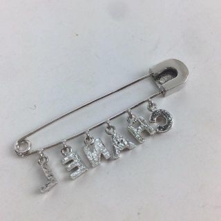 CHANEL】希少 ブローチ 安全ピンモチーフ ラインストーン スイング
