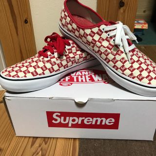 シュプリーム(Supreme)のVans×Supreme Checkers Authenthic pro赤 29(スニーカー)