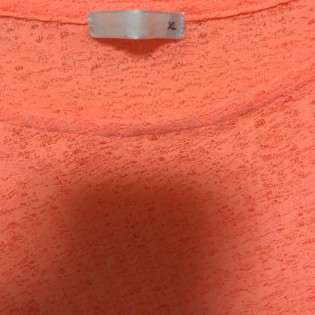 GU(ジーユー)のネオンオレンジ 透けトップス レディースのトップス(Tシャツ(半袖/袖なし))の商品写真