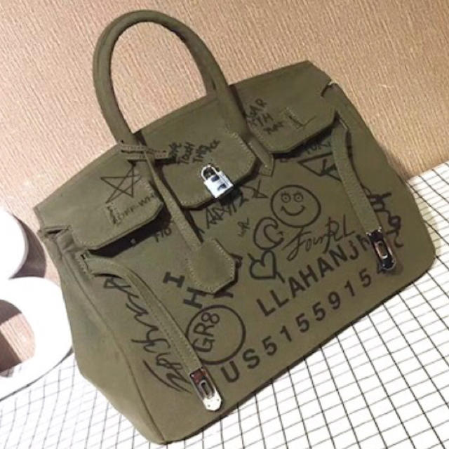 値下げ 新品 大人カジュアル 落書き バーキン バッグ インスタ映え