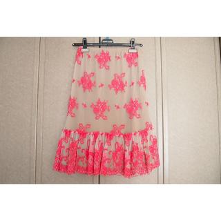 デニーローズ(DENNYROSE)の☆DENNY ROSE　ﾃﾞﾆｰﾛｰｽﾞ　S　ピンクレーススカート☆(ひざ丈スカート)