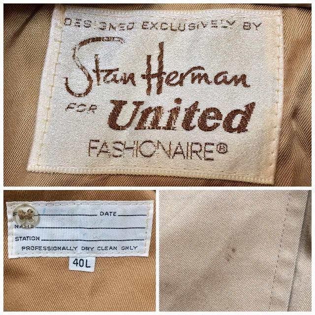 70s Stan herman for united コート メンズ 40 L メンズのジャケット/アウター(トレンチコート)の商品写真