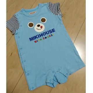 ミキハウス(mikihouse)の⭐MIKI HOUSE⭐とってもかわいい水色のショートオール80(ロンパース)